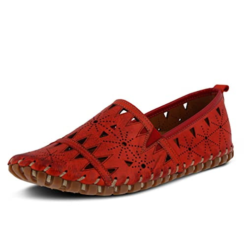 Spring Step Women's Leather Fusaro Loafer Shoe | Comfortable Slip-On Shoes with Rubber Outsole | Ladies Casual Walking Driving Loafers for Work