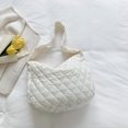 thumbnail image 4 of Bolsa De Hombro Bolso Bolso de hombro de moda para mujer, bolso de mano acolchado con patrón de rombos (blanco), 4 of 5