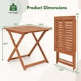 thumbnail image 3 of Costway 2 PCS 29.5" x 29.5" Patio Dining Table with Teak Painting 2" Umbrella Hole, 3 of 9