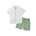 thumbnail image 4 of Hotiary 1-5T Toddler Baby Boys 2 Pieces Cotton Linen Set Short Sleeve Button Down Shirt and Shorts Set Summer Outfits, 4 of 8
