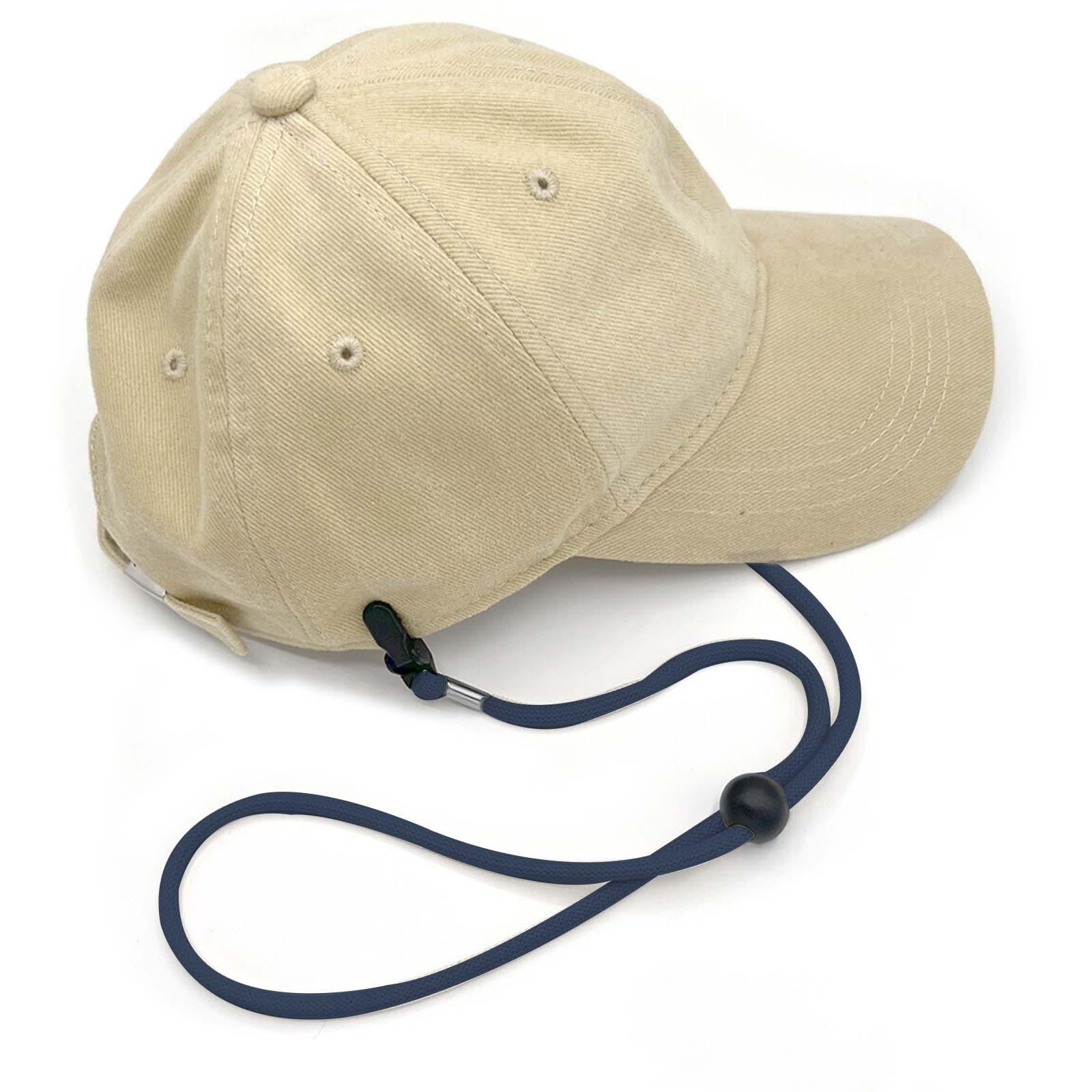 Lot 5 Clips Anti-vent Pour Chapeau - Cordon Réglable 40cm - Pour Sport Et Plein Air - Noir XL