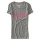 thumbnail image 1 of Camiseta adornada Aeropostale con logotipo de diamantes de imitación gris mediana, 1 of 2