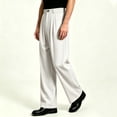 thumbnail image 3 of Men Microfiber Wrinkle Free Pleated Dress Pants Expandable Stretch Waist S-XL（1 piece）, 3 of 7