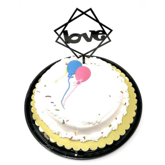 Mr and Mrs Cake Topper Acrylic Love Wedding Cake Topper Bride and Groom Cake Topper TOP010 (Black)