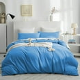 thumbnail image 1 of IR Imperial Rooms 2 PC Duvet Cover Set Plain Microfiber Button Closer Adult Light Blue Color Twin, 1 of 6