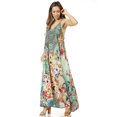 thumbnail image 3 of Sakkas Sofia Women's Spaghetti Strap V-neck Floral Print Summer Casual Maxi Dress - 500 - One Size, 3 of 5