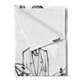 thumbnail image 2 of Jazz Music Soft Flannel Fleece Throw Blanket, Illustration of a Jazz Band Musicians Playing Drum Music Concert Performance, Cozy Plush for Indoor and Outdoor Use, 50" x 60", Black White, by Ambesonne, 2 of 5