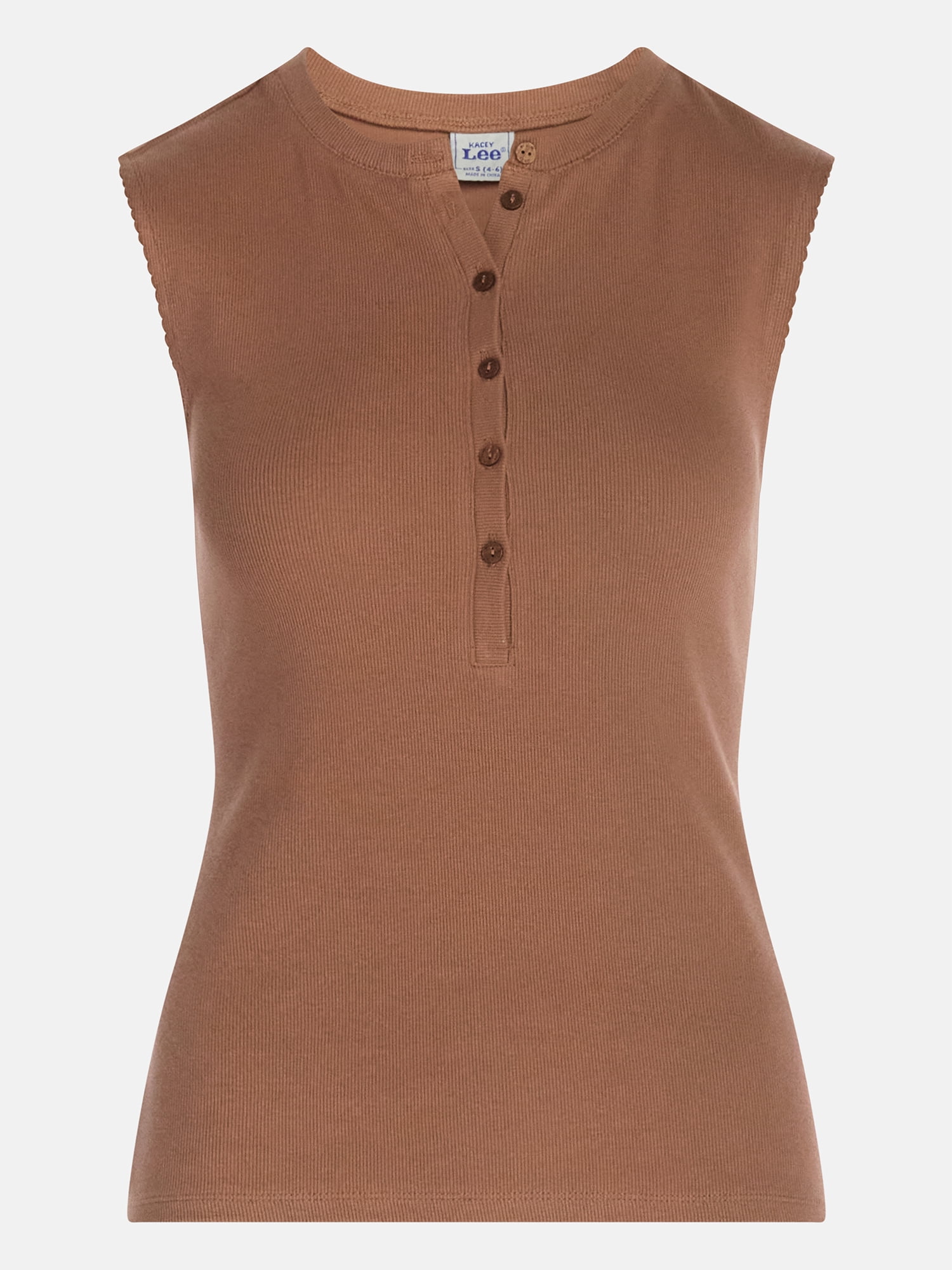 Kacey Lee Women's Henley Tank Top, Sizes XS-XXL