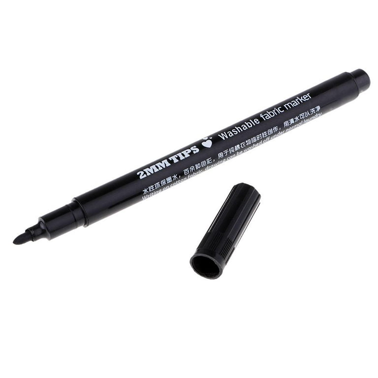 2mm Tip Fabric Marker Pens Washable Paint Marking DIY Patchwork Crafts Black