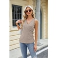 thumbnail image 6 of Summer V-neck Crossover Sleeveless Button Short-sleeved Slim T-shirt For Women, 6 of 10