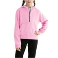 thumbnail image 3 of LYHaoo Girls Hooded Jacket Full Zip Up Sweatshirt With Front Pockets Soft Warm Outerwear For Toddler Kids Youth Casual Winter Pullover Hoodies Sweatshirts for School Sizes 9-10 Years(Pink), 3 of 6