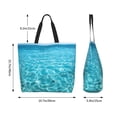 thumbnail image 4 of Wukai Crystal Clear Ocean Waves Print Reusable Grocery Bag Shopping Bags Shopping Handle Bag Suitable for Outdoor Convenient Daily Bag, 4 of 6
