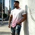 thumbnail image 4 of Uwinwear Men's UPF 50+ UV Sun Protection Shirts Cooling Fabric Light Weight T-shirts Fast Dry Crew Neck Short Sleeve Breathable Summer Beach Outdoor Casual Top,Cyan,XXXL, 4 of 5