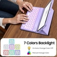 thumbnail image 3 of Funda con teclado Fintie para iPad 11" 10,9" con retroiluminación morada, 3 of 9