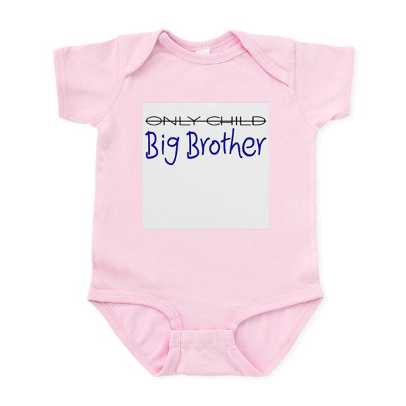 CafePress - Only Child Big Brother Infant Bodysuit - Baby Light Bodysuit, Size Newborn - 24 Months