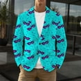 thumbnail image 2 of IWRICH Men's Mardi Gras Suit Jacket Printed Corduroy Lapel Button Blazers Jackets with Pockets for Formal Event 01-Light Blue M, 2 of 4
