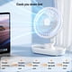 thumbnail image 5 of Ventilador de sobremesa USB con pantalla LED - ajustable de 5 velocidades, cabeza giratoria a 90°, ventilador portátil de oficina y dormitorio, blanco o morado, 5 of 8