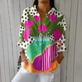 thumbnail image 2 of Chemises Femmes Liquidation Chemises Femmes Art Rétro Imprimé Floral Chemise Art Décontractée Col en V, 2 of 4
