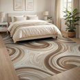 thumbnail image 3 of ODIKA Round Dining Abstract Painterly Motif Interlocking Veins Table Non-Slip Chair-Friendly for Room, Large Office, Lounge, 3 of 7