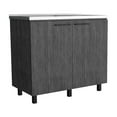 thumbnail image 2 of Miekor Furniture Napoles 2 Utility Sink with Cabinet, Stainless Steel Countertop, Interior Shelf 0309, 2 of 7