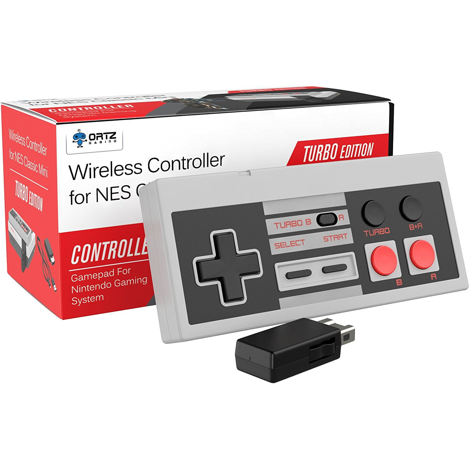 frugthave Religiøs Beloved Ortz Wireless NES Classic Controller for Nintendo Mini Edition Console  [TURBO EDITION] 10ft - Walmart.com