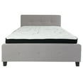 thumbnail image 5 of Emma + Oliver Queen Three Button Tufted Platform Bed/Mattress-Light Gray Fabric, 5 of 6