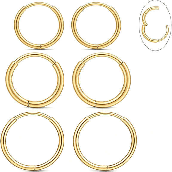 DESIGNICE Small Hoop Earrings for Women,Hypoallergenic Titanium Huggie Hoop Earrings Set G23 Piercings Cartilage Earrings Set for Women Sensitive Ears