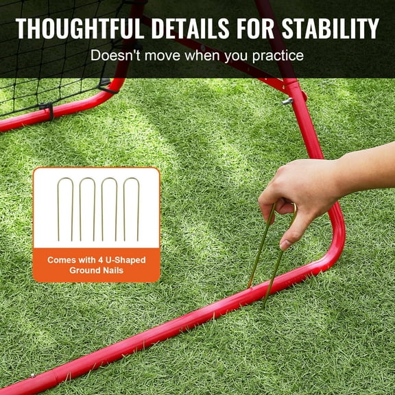 KFFKFF Portable Football Training Gifts 39"x39"Soccer Rebounder Net Kick-Back