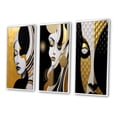 thumbnail image 3 of Designart "Minimalist Glamour Portrait of an Exquisite Young Woman I" Fashion Woman Framed Wall Art Set Of 3 - Gold Glam Frame Gallery Set For Office Decor, 3 of 6
