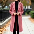 thumbnail image 4 of cocolona Womens Long Coat for Women Fall Winter Long Sleeve Lapel Trench Coat Oversized Elegant Trendy Jacket, 4 of 7