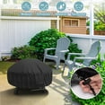 thumbnail image 5 of Round Fire Pit Cover for 22-32 Inch Fire Pit - Waterproof and Windproof, with Straps and Built-in Vents, 32 Dia x 13.5 H, Black, 5 of 7