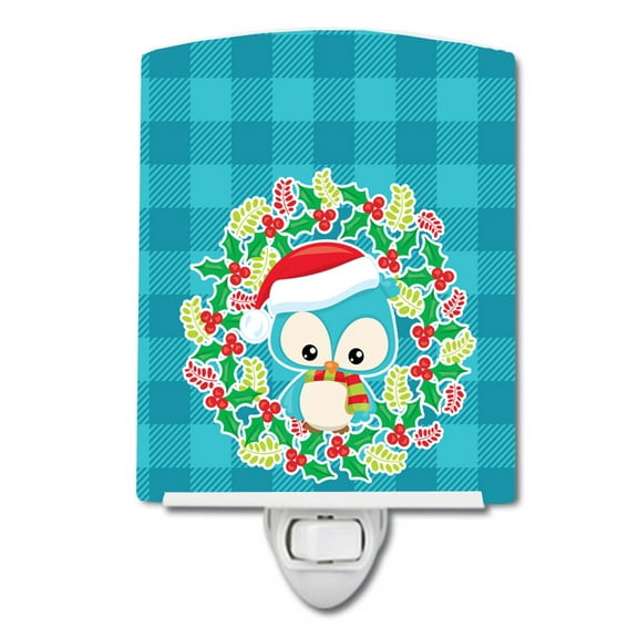 Caroline's Treasures BB9172CNL Christmas Owl Ceramic Night Light, 6x4x3", multicolor