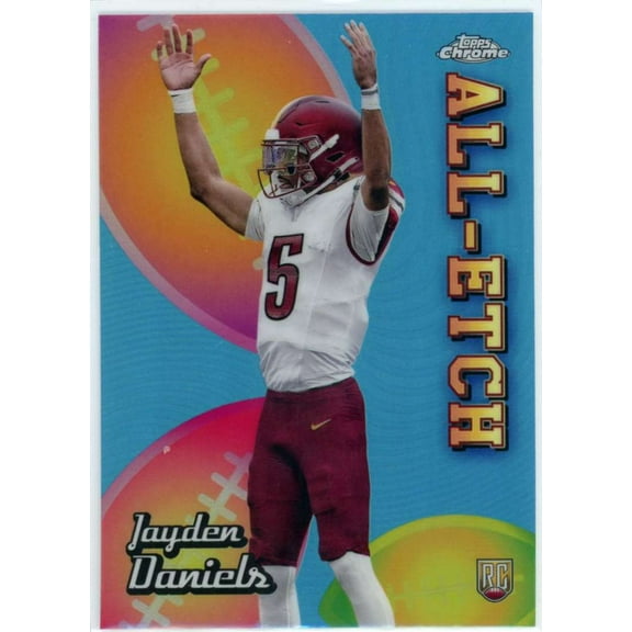 NFL 2024 Topps Chrome Football All Etch Refractor Jayden Daniels CAE-JD (Rookie)