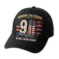 thumbnail image 2 of 9/11 25th Anniversary Patriotic Baseball Cap Honoring The Heroes We Will Never Forget American Flag Embroidered Tactical Dad Hat for Men Women, 2 of 5