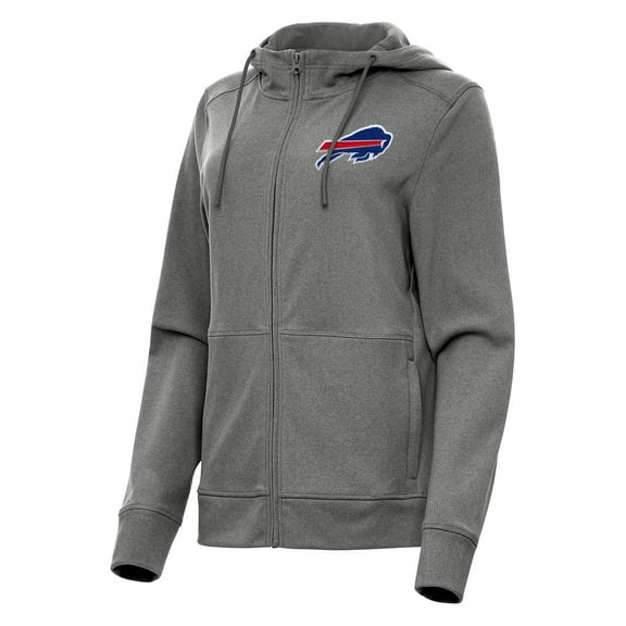 Women's Antigua   Heather Charcoal Buffalo Bills Seeker Full-Zip Hoodie Jacket