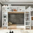 thumbnail image 5 of Harper & Bright Designs Queen Hight Loft Bed with Storage Shelves & Cabinet, Solid Wood Loft Bed Frame with Bookcase and Under-Bed Space for Dorm Apartment, White, 5 of 12