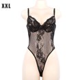 thumbnail image 1 of Lencería sexy para mujer, diseño de malla de encaje, mono con tirantes y hueco, negro, XXL tholdsy XX000148-14, 1 of 7