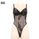 thumbnail image 1 of Lencería sexy para mujer, diseño de malla de encaje, mono con tirantes y hueco, negro, XXL tholdsy XX000148-14, 1 of 7