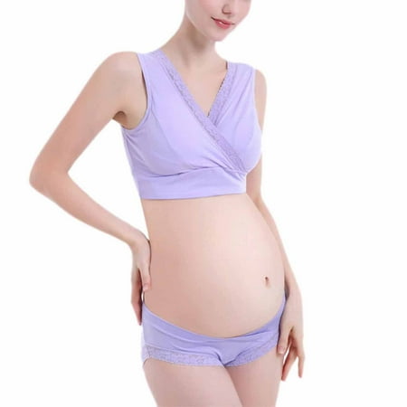 Lenago Underwear Sets Clearance! Pregnant Women s Sexy Ultra-thin Lace Bra Without Steel Ring Breast Upward Front Opening Feeding Bra Underwear Nursing Bras Matching Underwear Up to 50% off Clearance
