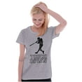 thumbnail image 3 of Funny Touch Down Baseball Swing Joke Womens Slim Fit Graphic Tee Brisco Brands X, 3 of 6