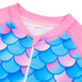 thumbnail image 4 of Usaibhir Toddler Girls Summer One Piece Long Sleeve Bathing Suits Rash Guard Front Zipper Swimsuits with UV Protection Sunsuit 4-12T, 4 of 13