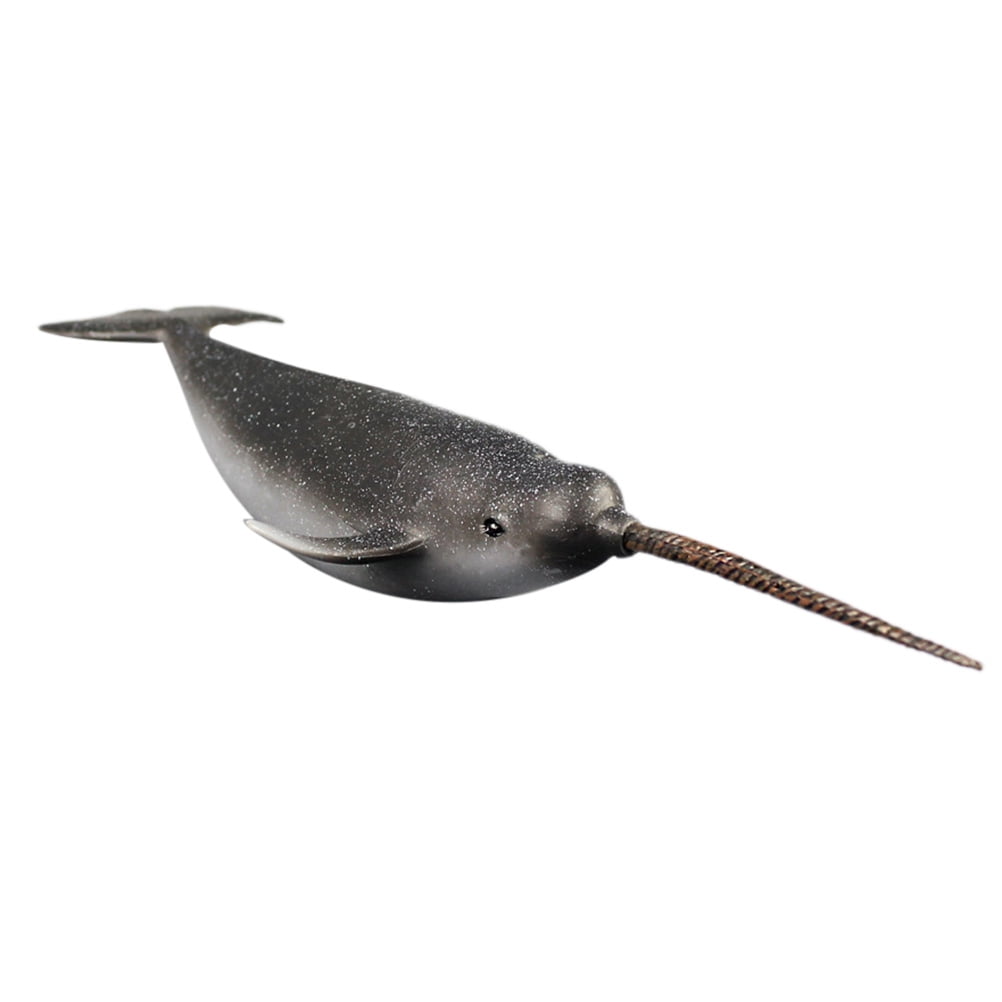 High Simulation Narwhal Animal Model Marine Organism Decoration for Children Playing