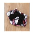 thumbnail image 4 of Qiylii Baby Girls Clothes Set, Long Sleeve Letter Romper+Plaid Shorts+Headdress, 4 of 7