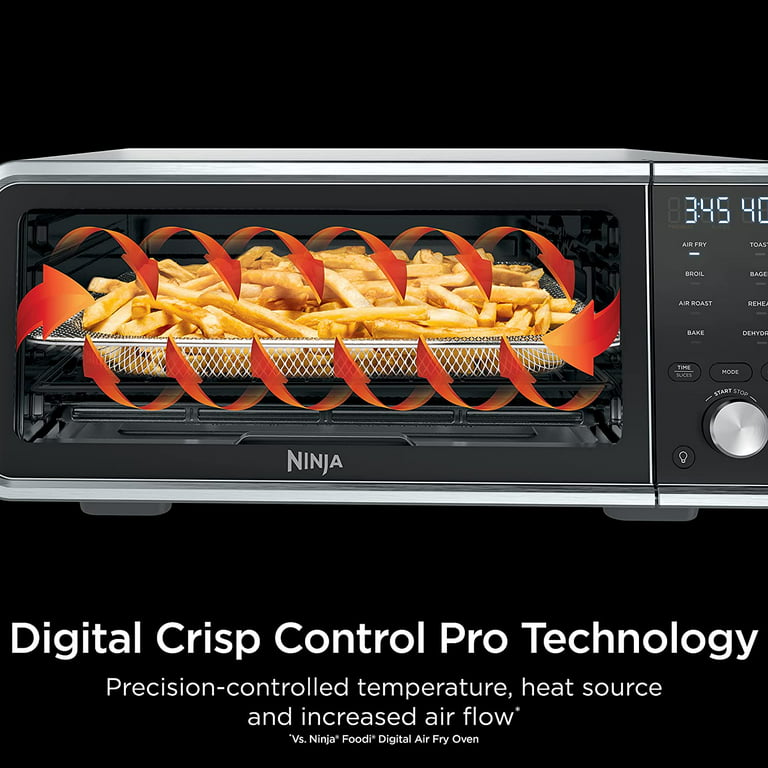 Ninja SP201 Digital Air Fry Pro Countertop 8-in-1 Oven with Extended  Height, XL Capacity, Flip Up & Away Capability for Storage Space, with Air  Fry Basket, Wire Rack & Crumb Tray, Silver 