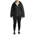 thumbnail image 4 of Time and Tru Women's Plus Size Packable Puffer Jacket with Hood, 4 of 6