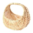 thumbnail image 2 of Yakvarog Handwoven Rattan Flower Girl Basket with Handle, Half-Moon Small Wicker Basket for Wedding, Bridal Shower, Petal Toss, Bridesmaid Gifts & Rustic Farmhouse Home Decor, 2 of 8