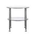 thumbnail image 2 of 24" Silver Glass And Iron Round End Table, 2 of 3