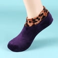 thumbnail image 2 of Costyle Women's Winter Warm Gripper Socks Non Slip Leopard Soft Thermal Socks 1Pair, Purple, 2 of 5