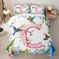 thumbnail image 2 of Castle Fairy Floral Letter C Hummingbird Quilt King for Adults,Spring Garden King Coverlet Set, 2 of 7