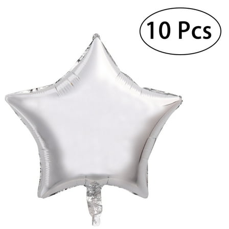 Masteelf 10Pcs Metallic Silver Foil Balloons Five- Party Use